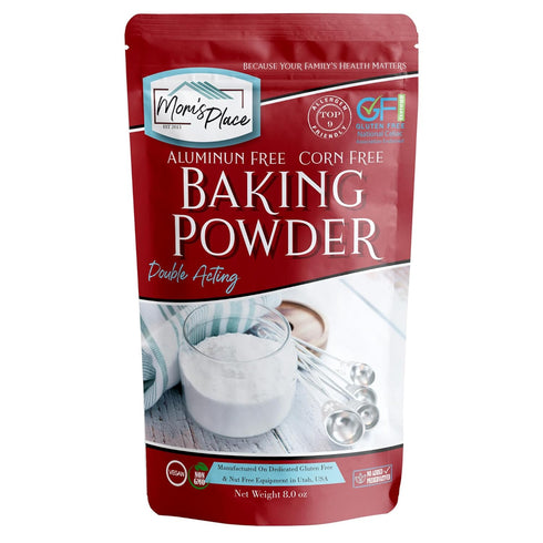 Mom's Place Double Acting Baking Powder, 8oz Resealable Bag, Gluten Free, Aluminum Free, Corn Free...