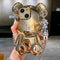 Cute Case for iPhone 15 6.1'', 3D Cartoon case Gold Teddy Bear Sparkle Bling Cover with Metal Chain Strap Bell Pendant, Fashion Plating Soft TPU S...
