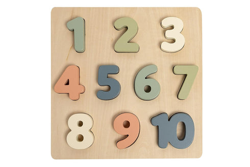 Pearhead Wooden 123 Numbers Puzzle, Colorful Preschool Counting Toy, Interactive Montessori Educational Learning Board, Gender Neutral Modern Baby...