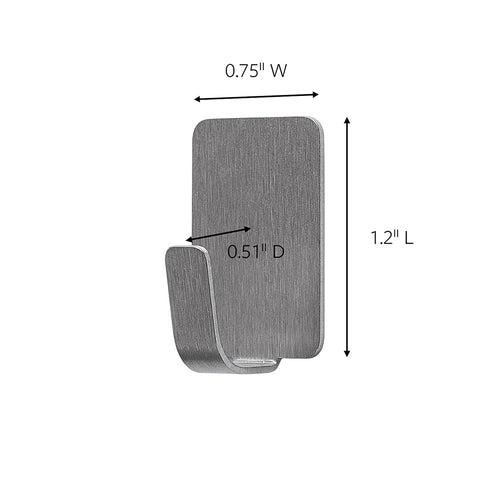 Command Small Stainless Steel Metal Hooks 8 Hooks, 10 Command Strips, Holds up to 0.5 lb, Removable Self Adhesive Hooks, Great for Wall Décor...