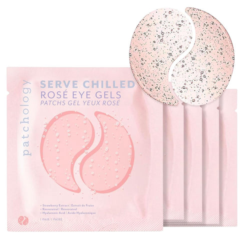 Patchology Hydrating Under Eye Patches for Dark Circles, Serve Chilled Hyaluronic Acid Serum Under Eye Mask protects and softens skin, Rose Eye Ma...