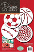 Designer Stencils Large Sports Ball Cookie Stencils (Basketball - Golf - Soccer - Baseball) , Beige/semi-transparent...