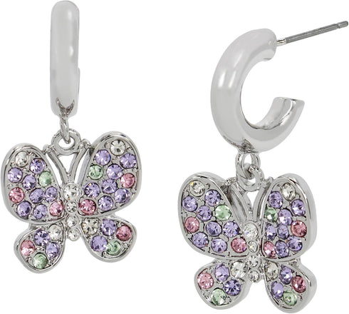 Betsey Johnson Womens Ladybug & Butterfly Huggies Duo Earring Set...
