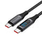 SABRENT USB C to USB C Charging Cable with Smart Display, 2M/6.6FT Long, E-Marker Chip, 100W Charging and 480Mbps Data Transfer Speeds, for Laptop...