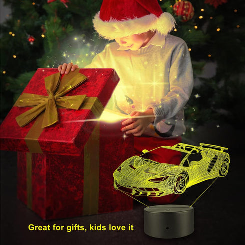 FlyonSea Race Car Gifts,Car Lamp Party Supplies 7 Color Changing Nightlight with Touch and Remote Control?Timer,Cars Light Birthday Christmas Gift...