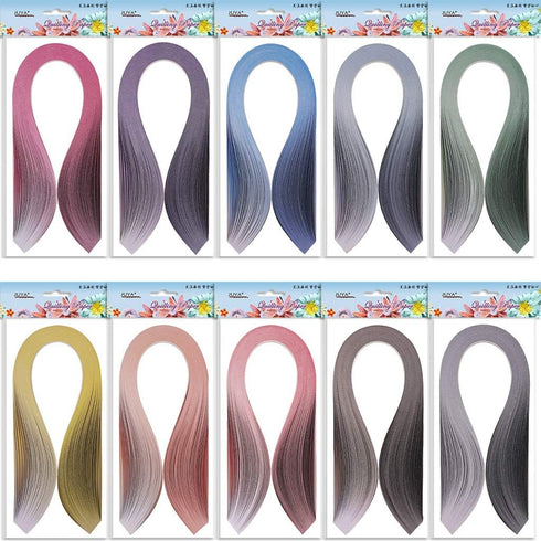 JUYA Paper Quilling Gradient Series Set 10 Colors QP388 (10 Packs Individual, Width: 3mm)...