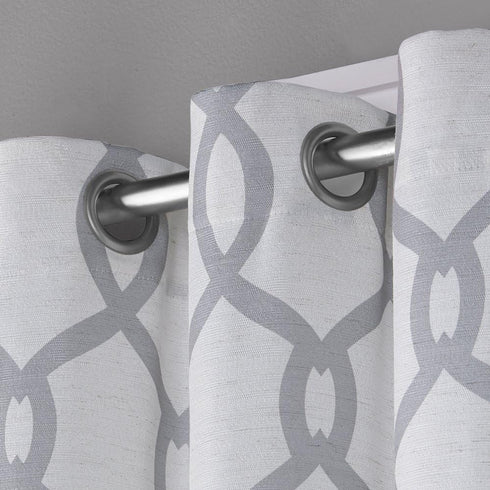EXCLUSIVE HOME Kochi Light Filtering Linen Blend Grommet Top Curtain Panel Pair, 52x96, Dove Grey...