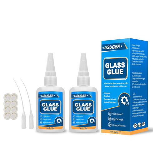 Glass Glue - 60g Super Fast-Curing Adhesive for Plastic, Ceramic, Wood, Metal, Glass, Rubber, DIY Crafts - Clear, Acrylic, Mirror - Instant, Stron...
