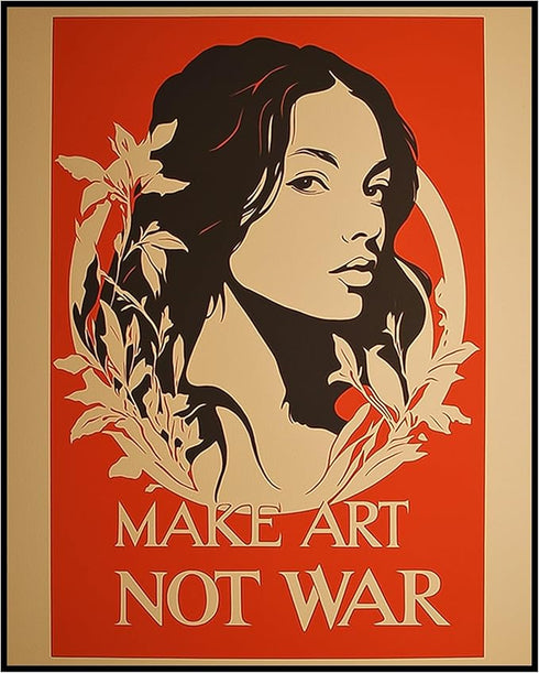Posterizer 1 pcs-retro atyle art-make art not war-positive typography poster-Quotes and Poems-Retro Art-Gift for Men Women Entrepreneur Teens - un...