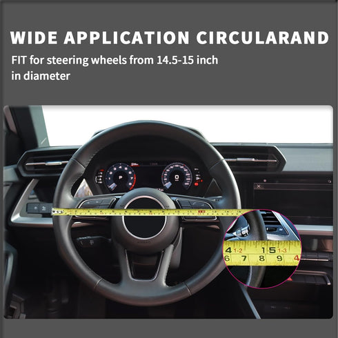 Leather Steering Wheel Cover, Car Steering Wheel Cover, Microfiber Leather Covers Breathable Anti-Slip Odorless Universal Fit 14.5-15 inches - Bla...