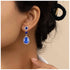 Vintage Sapphire Crystal Drop Earrings Waterdrop Sapphire Earrings Silver Teardrop Blue Rhinestone Earrings Blue Cz Bridal Earrings Jewelry for Wo...