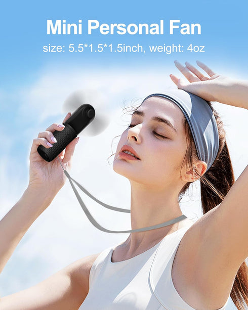 Mini Fan Handheld Fan Small Portable Fan 2 Speeds Powerful Fan USB Rechargeable Battery Operated Fan Personal Hand Held Fan for Travel Beach Makeu...