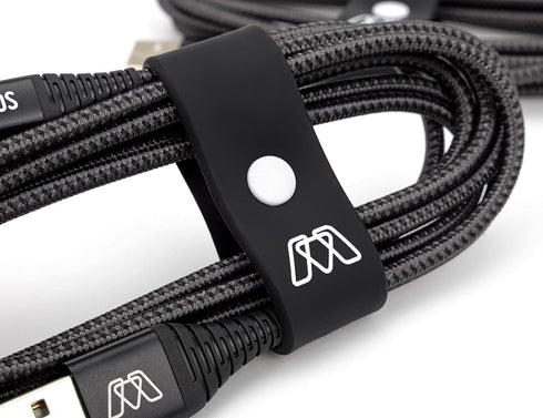Sewell MOS Strike Lightning Cable, 6ft Two Pack, Ultra Durable Braided Nylon Fiber Jacket, Tangle Resistant, MFI Certified,Gray,SW-33122-06-2...