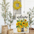CROWNED BEAUTY Summer Garden Flag Mason Jar Sunflower 12x18 Inch Double Sided for Outside Welcome Burlap Small Seasonal Floral Yard Decoration CF8...
