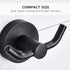 MARMOLUX ACC - 2pack Black Bathroom Hooks for Towels | Modern Black Hooks, Double Robe & Towel Hooks Ideal as Bathroom Towel Holder, Shower Wall H...