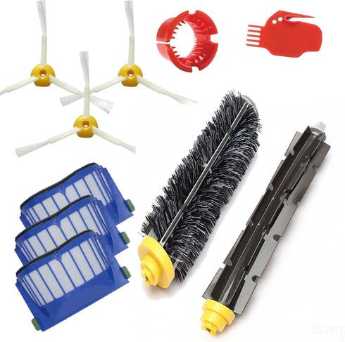 Replacement Parts Kit Bristle Flexible Beater Brush & Aero Vac Filter & Side Brush Compatible with iRobot Roomba 600 Series 595 610 614 618 620 63...