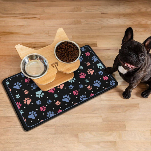 Dog Mat Pet Feeding Mat for Food and Water Absorbent 20x12in Quick Dry Dog Water Bowl Mat...