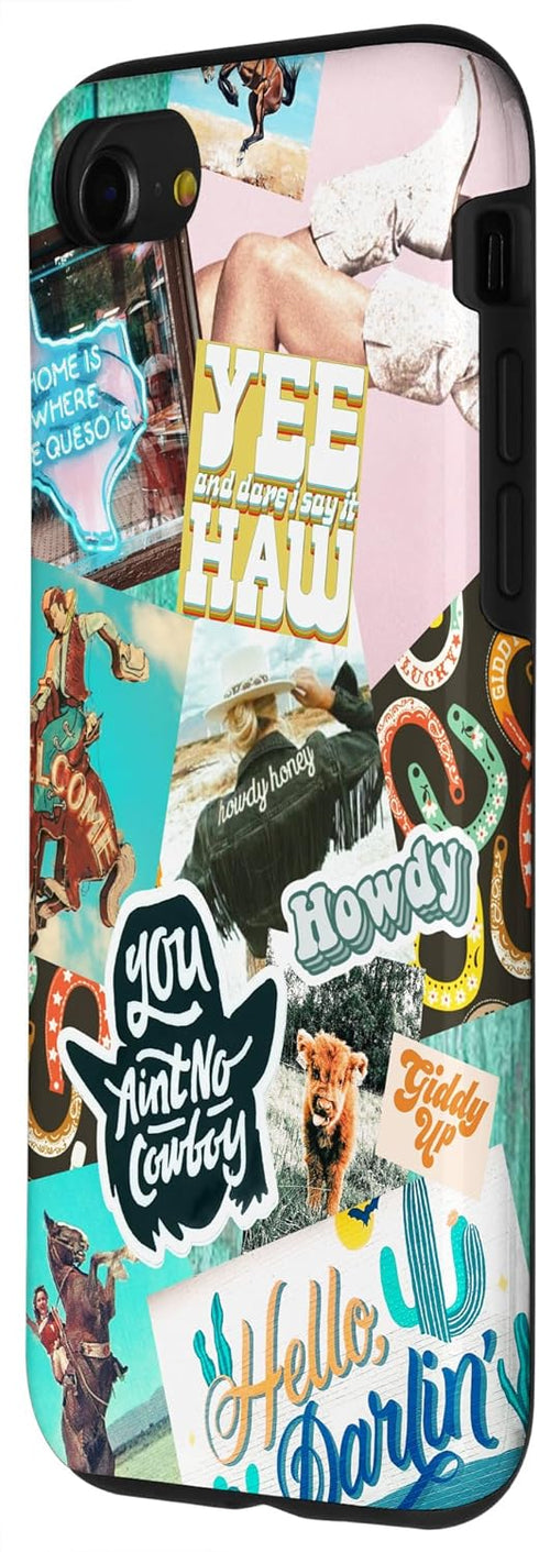 iPhone SE (2020) / 7 / 8 Western Cowgirls Howdy Giddy-up Boho Aesthetics Country Chic Case...