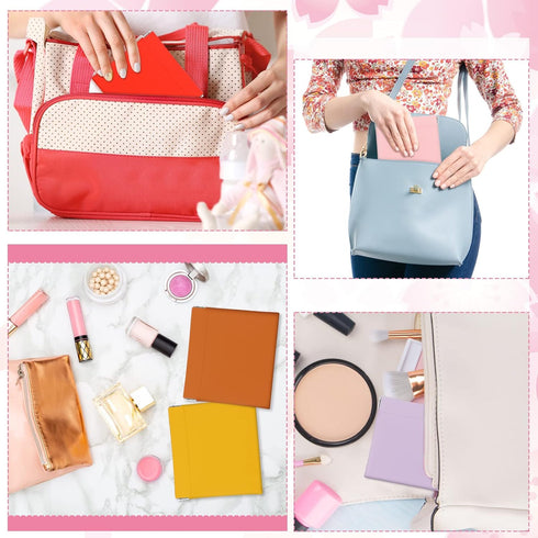 BBTO 15 Pcs Lambskin Small Makeup Bag Waterproof Leather Pocket Cosmetic Bag No Zipper Self Closing Small Cosmetic Bag Cosmetic Pouch Travel Stora...