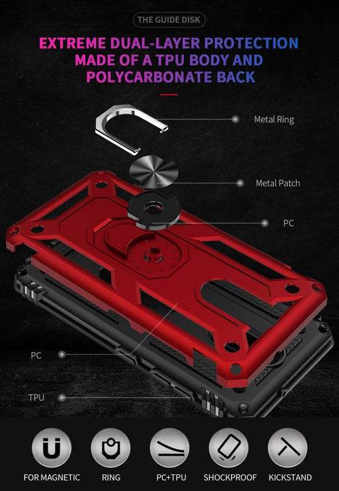 Military Grade Drop Impact for LG Aristo 4 Plus Case,LG Aristo 4+/Aristo4/K30 2019/Prime 2/Escape Plus Case Metal Rotating Ring Kickstand Holder M...