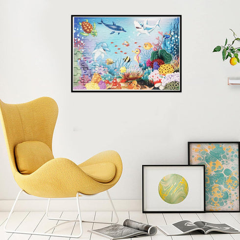 100 Piece Puzzles for Kids, Underwater World Jigsaw Puzzles for Toddler Children Learning Preschool Educational Puzzles Intellectual Development T...