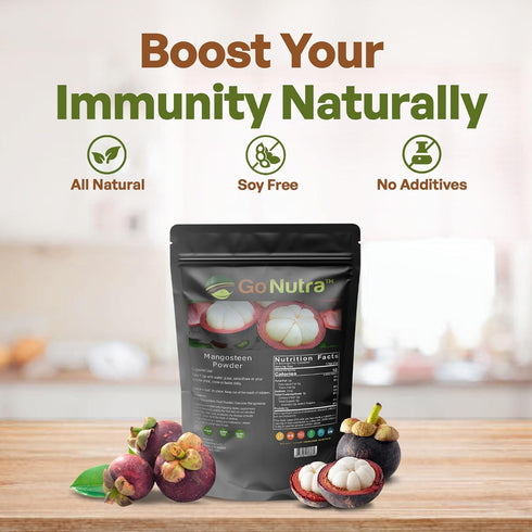 Go Nutra - Mangosteen Powder, Pure Superfood Powder Made from Mangosteen’s Pericarp (Hull), Antioxidant-Rich Powder for Yogurts, Fruit Juice, Smoo...