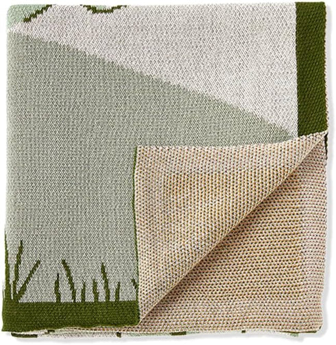 Organic Cotton Knitted Baby Blanket for Crib/Cot, Ultra Soft & Warm, Thick but Very Light, for Baby (40x32 in) - Rabbit...