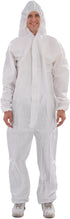30203 Microporous Disposable Coveralls Protective Breathable Hooded Suit with Elastic Cuffs, Ankles and Waist,Zip Front Opening, Serged Seams for ...
