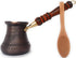PCZ Series (Small-6 fl.oz) Thickest Solid Copper Engraved/Stamped Turkish Greek Arabic Coffee Pot with Wooden Handle, Stovetop Coffee Maker Cezve ...