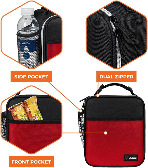 opux Premium Insulated Lunch Box, Soft School Lunch Bag for Kids Boys Girls, Leakproof Small Lunch Pail Men Women Work, Reusable Compact Cooler To...