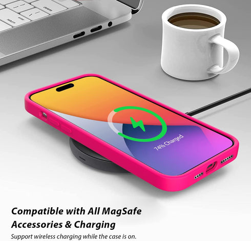 ZUSLAB Magnetic Silicone Case Compatible with Apple iPhone 14 Pro 6.1'' 2022, Compatible with All MagSafe Accessories & Charging, Liquid Silicone ...