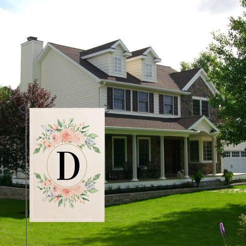 Monogram Letter D Garden Flags for Outside 12x18 Inch Double Sided, Outdoor Patio Front Porch Lawn Garden Decor, Family Last Name Yard Flag,Spring...