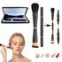 Two 4 in 1 Makeup Brush with Case,Double Ended Travel Makeup Brush Set Professional,Includes Foundation,Blush,Eyeshadow,Concealer Brushes,Powder,P...