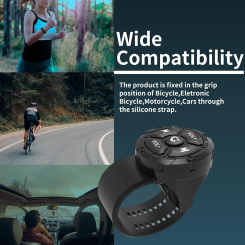 Wireless Bluetooth Media Remote Button,Waterproof Phone Bluetooth Remote Controller for Driving,Cycling,Steering Wheel Control Button for Phone Bl...