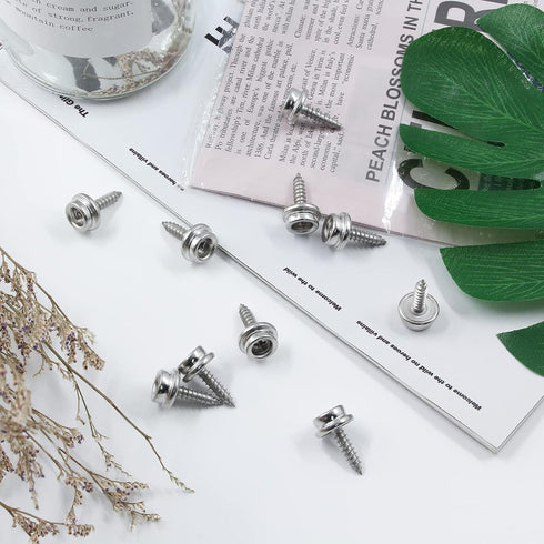 Moicstiy 30Pcs 5/8 Inch Stainless Steel Screws Snaps, Fastener Screw Snaps 3/8 Inch Socket Marine Grade Boat Canvas Snaps for DIY Cover Furniture...