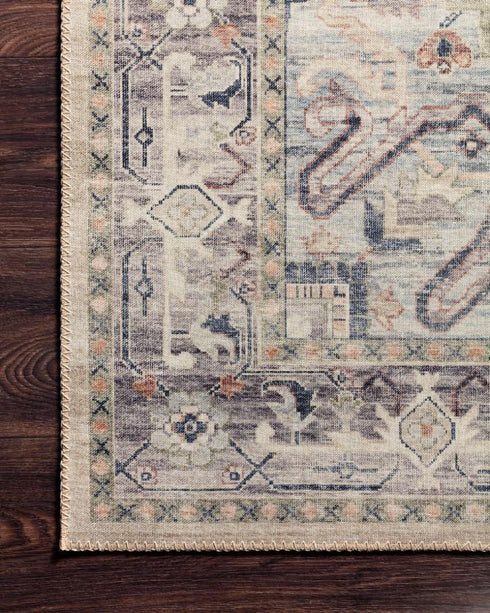 Loloi Hathaway Collection HTH-07 Multi/Ivory 2'-0" x 5'-0", .25" Thick Accent Rug, Soft, Durable, Printed, Modern, Low Pile, Non-Shedding, Easy Cl...