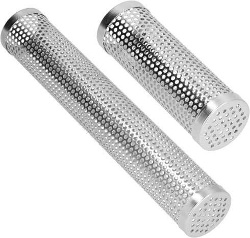 Haofy Smoker Box Cylindrical Detachable Large Capacity Fruit Wood BBQ Pellet Smoker Tube for Outdoor Camping Pork Ribs, Bacon, Hot Dogs, Sausages(...