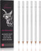 Professional White Charcoal Pencils Set - 6 Pieces Sketch Highlight White Pencils for Drawing, Sketching, Shading, Blending, White Chalk Pencils f...