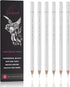 Professional White Charcoal Pencils Set - 6 Pieces Sketch Highlight White Pencils for Drawing, Sketching, Shading, Blending, White Chalk Pencils f...