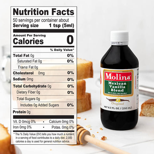 Molina Mexican Vanilla Blend Extract - Original, 8.3 Fl Oz...