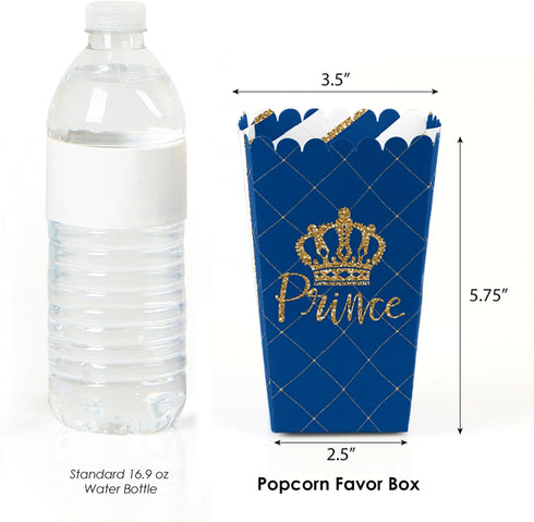 Big Dot of Happiness Royal Prince Charming - Baby Shower or Birthday Party Favor Popcorn Treat Boxes - Set of 12...