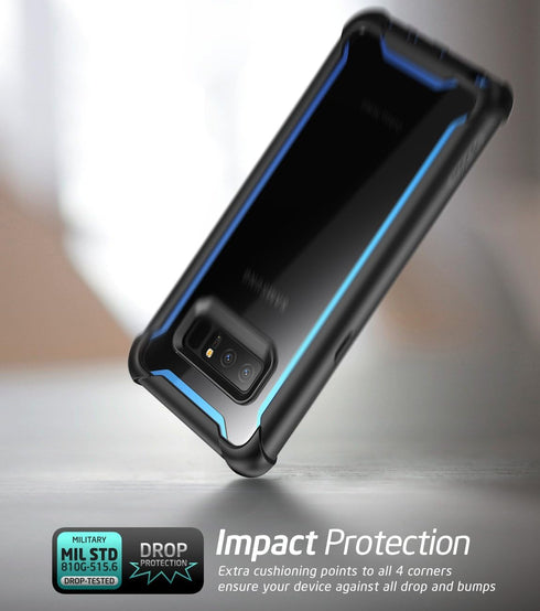 i-Blason Case for Galaxy Note 8 2017 Release, Ares Series Full-body Rugged Clear Bumper Case with Built-in Screen Protector (Black/Blue)...