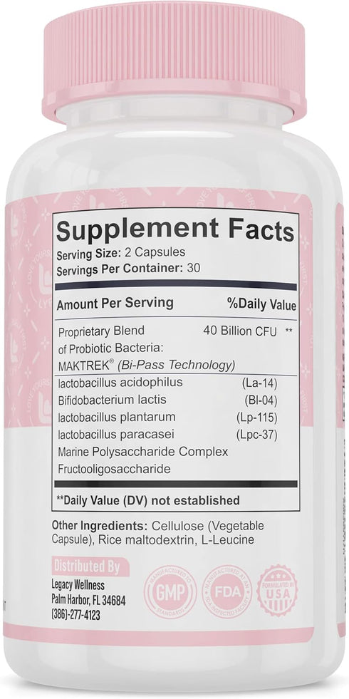 BELLY BFF Probiotic Supplement - 40 Billion CFU Daily Gut Health Complex Support - Astragalus & Lactobacillus Acidophilus Digestive Health Probiot...