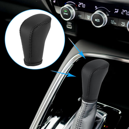 X AUTOHAUX Black Car Interior Faux Leather Gear Shifter Shift Knob Cover Transmission Shift Boot Lever for Honda Accord 2018-2022 Black Stitches...