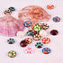 Craftdady 50Pcs Dog Pet Paw Printed Flatback Glass Cartoon Cabochons 12mm Half Round Cameo Glass Dome Cabochons Mixed Colors for Craft Photo Jewel...