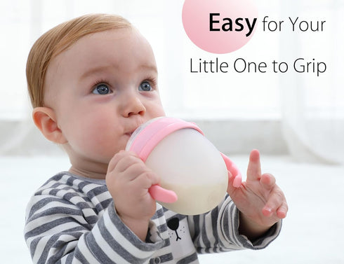 Baby Bottle Handles for Comotomo 5 Ounce & 8 Ounce Silicone Baby Bottles, Compatible Comotomo Bottle Holder for Baby, Pack of 2, Pink...