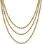 TOPGRILLZ Necklace Set Rope Gold Necklace for Women Silver Necklace 3pcs Layered Chain 3mm Stainless Steel 14K Gold Plated Stackable Jewelry Gift...