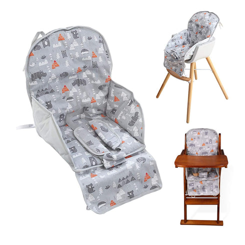 High Chair Pad, High Chair Cushion, Cute Pattern, Comfortable Seat Belt Design, Soft and Comfortable Seat Cushion Breathable Pad, Baby Sits More S...