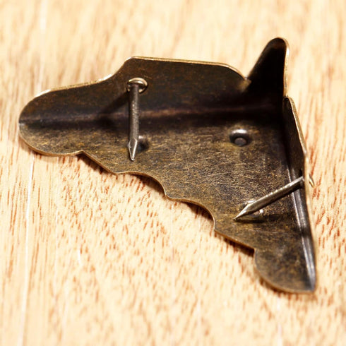 Dophee 8Pcs Antique Brass Jewelry Box Corner Case Chest Corner Protector Guard Edge Cover...