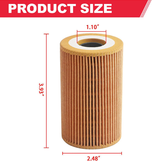 Oil Filter Compatible with 2012-2014 VW Passat 2.0L L4 Diesel TDi Engine Replaces# HU7008Z (2Pcs)...